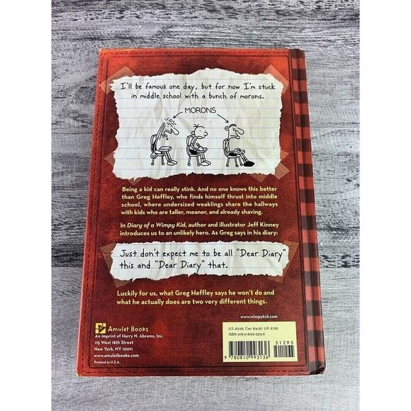 "Diary Of A Wimpy Kid" Hardcover By Jeff Kinney - Picture 2 of 3